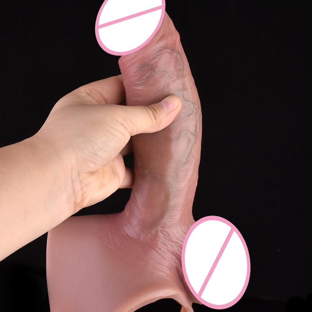 SXXY Realistic Hollow Dildo Pants Silicone Male Strap-on Penis Sleeve Lifelike Sex Toys For Men Dick Extender Women Gay
