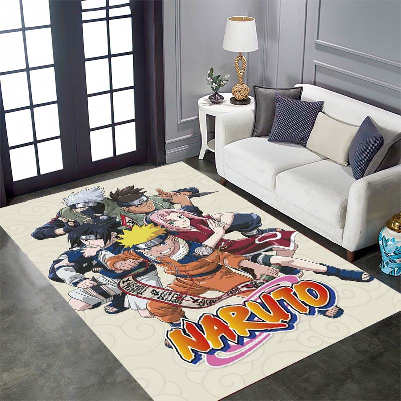 A beautifully designed rug featuring members of the Akatsuki organization from Naruto, suitable for use as a non-slip mat in 003