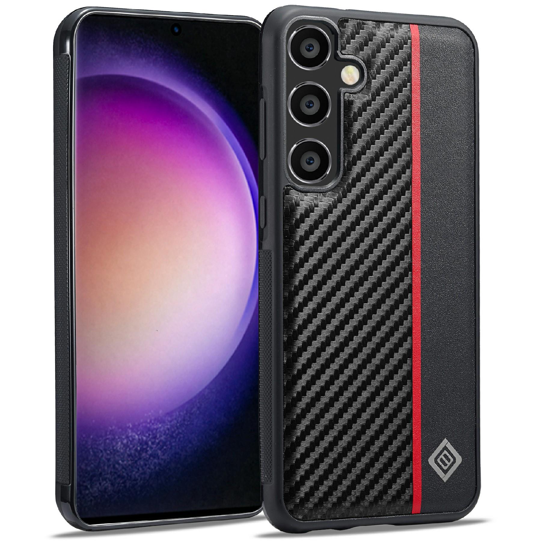 LC.IMEEKE For Samsung Galaxy S26/S26 Pro Case Carbon Fiber Texture Leather + TPU + EVA Phone Cover