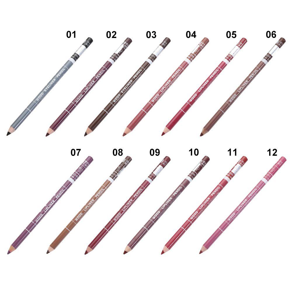 1PC New Professional Wood Lip liner Pen Waterproof Eyeliner Pencil Lady Charming Women's Makeup Long Lasting Cosmetic Tool