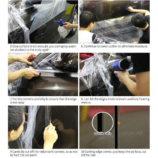15*300CM Anti-Scratch Anti-dirty Protection Clear Rhino Skin Sticker Car Bumper Hood Paint Glossy Protection Film Vinyl