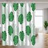 1pc Nordic minimalist and fresh green plant leaf shower curtain, high-end elegant bathroom curtain, bathroom decoration pattern