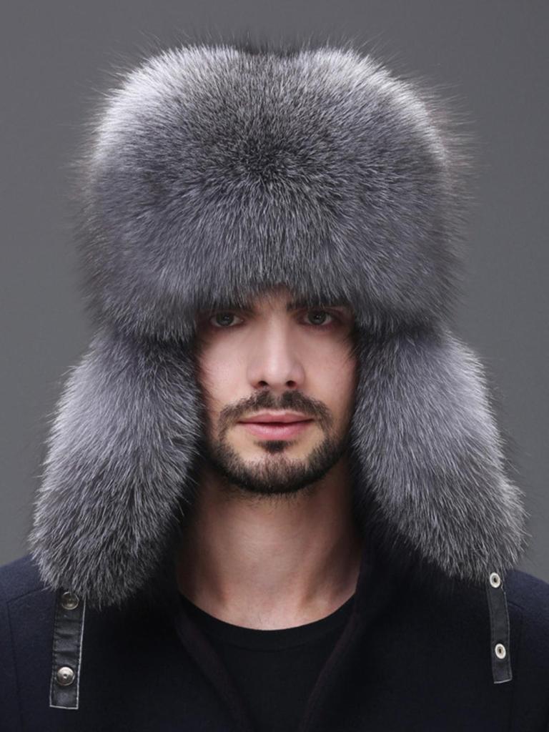 Fox Hair Lei Feng Hat Men's Raccoon Hair Northeast Winter Middle-aged and Elderly Warm Fur Leather Cotton Hat Men's Winter