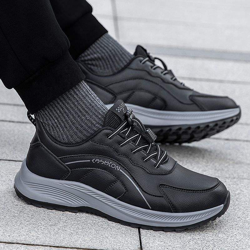 Luxury Elaine men's waterproof and non-slip father shoes leather travel shoes in the elderly walking shoes casual sports shoes autumn