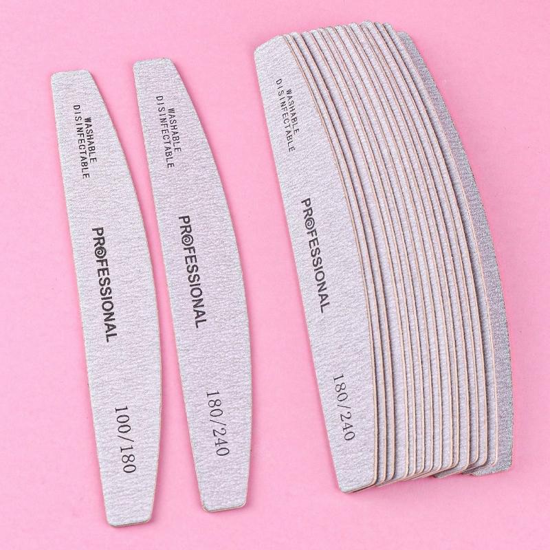 

1 шт. Серая тонкая деревянная пилка для ногтей, Профессиональные инструменты для маникюра для ухода за ногтями 100/180 Grit светло-серый