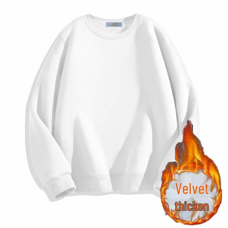Unisex Thickened Loose Sweatshirt: 2024 Trendy European/American Oversized Autumn/Winter Outerwear