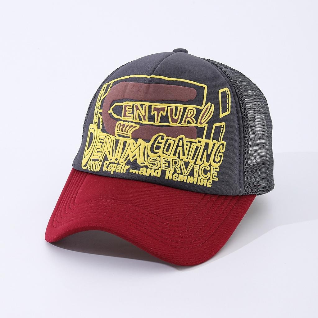 Letter Three-Dimensional Printing Sun Hat, Male And Female Couples Net Hat, Truck Hat, Versatile Breathable Baseball Cap