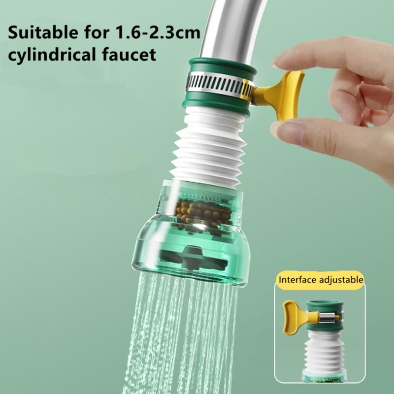 Küche 360° Drehbarer Wasserhahnfilter Chlor Entfernung Teleskopischer Wasserhahn Spritzwassergeschützter Wassersparender Wasserhahn Düse Wasserreinigung