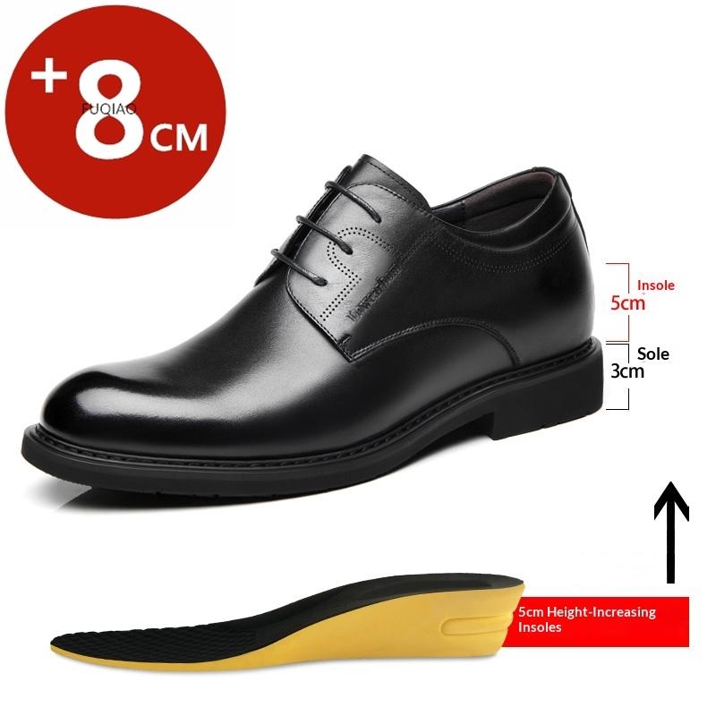 

Fashion Men s Cowhide Invisible Height Increasing Shoes 3cm 6cm 8cm Dress Shoes Business Wedding Commut Formal Elevator Shoes 37