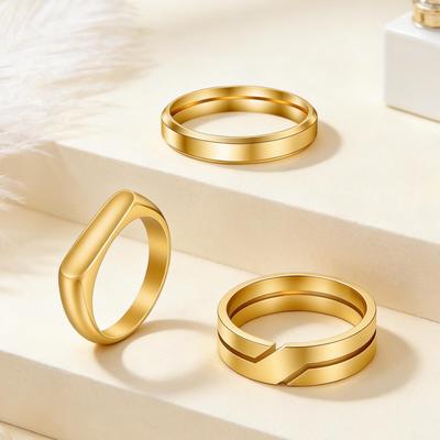 Kreuz Neuer Damen Ring aus Titanstahl, 4 mm breit, schlicht, im kalten Stil, Nischenschmuck
