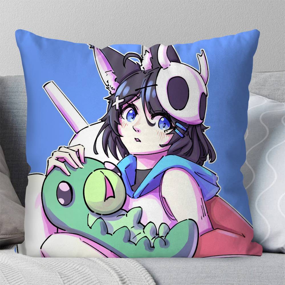 Eeiris Zzuro Vtuber Anime Pillow Case Fashion Square Pillowcase Bedroom Sofa Room Ins Decoration Leisure