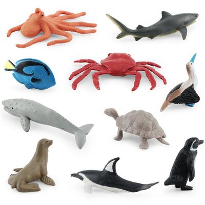 Simulated Pacific Creature Octopus Tortoise Killer Shark Gray Whale Killer Leopard White Dolphin Crab Static Model Toy