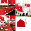 Festive Red Christmas Chair Cover With Santa Hat Design For Holiday Dinner Parties