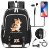Zaino carino Shiba Inu per adolescenti ragazzi con USB, Borsa di grande capacità per il ritorno a scuola per studenti, Viaggi quotidiani