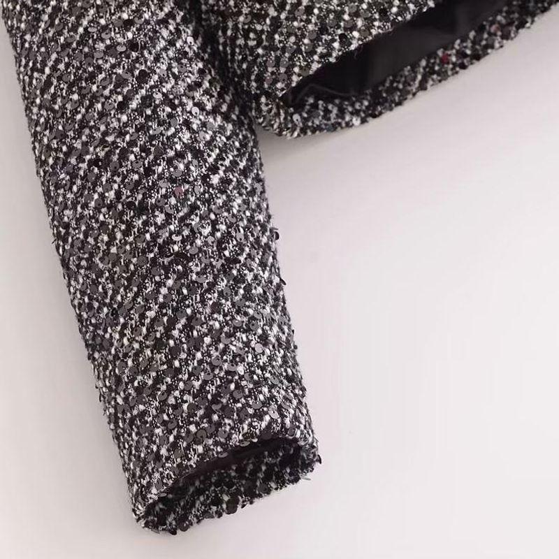 Kaslead New Arrival Women's Clothing Fashion Style Sequin Decorative Texture Work Clothing Graceful Suit Jacket 1689299