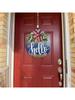 1 decorative Hello doorplate, wreath decoration doorplate, wooden handicraft pendant, American celebration