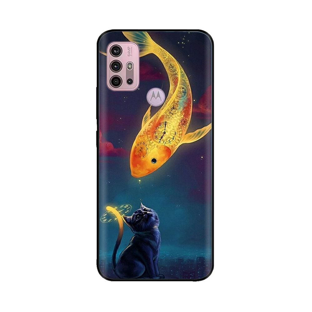 For Motorola Moto G20 Case XT2128-1 XT2128-2 Cover Cute Cartoon Painted Soft Silicone Phone Case For Moto G10 G30 G20 G60 Capa