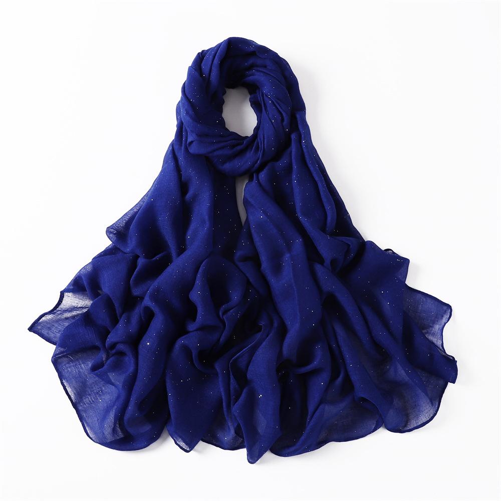 New Summer Shiny Voile Cotton Linen Women Scarf Girls Solid Sunscreen Thin Scarves Soft Foulard Shawl Casual Female Wrap Shawls
