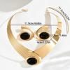 Black/Blue/Rose Pink Necklace Earrings Set Exaggerated Jewelry Accessories  Daily Wear