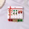12 Pairs Christmas Earrings Santa Claus Pendants Gift Ornaments Ear Gift Christmas Earrings Set Bow Knot/Bell/Snowflake