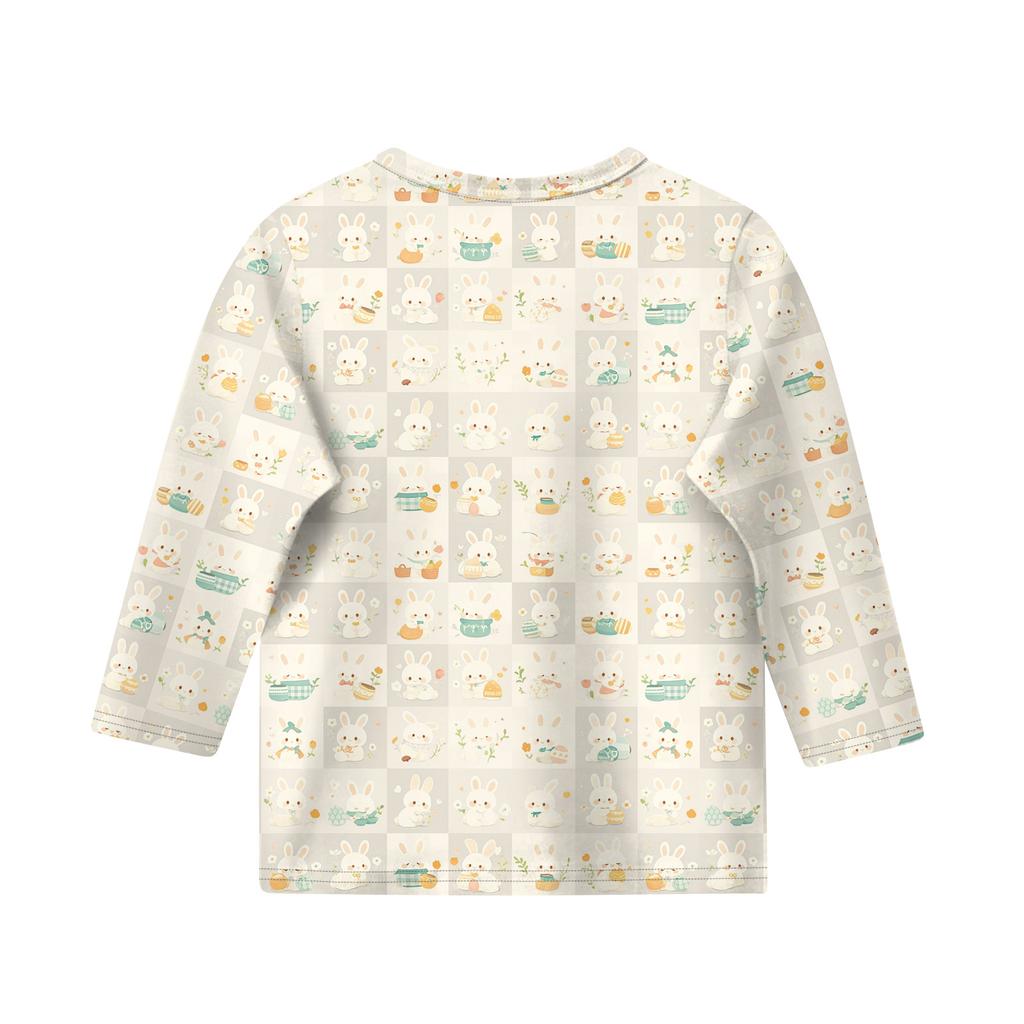 Print Tops For Youth Girls Round Neck 3/4 Sleeves T-Shirts Trendy Tops Outfit Tees