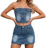 Gonna di Jeans da Donna Casual Mini Gonna di Jean Vita Bassa Y2K Gonna di Jean Elasticizzata con Tasche Chiusura con Zip Base Mini Gonna di Jean