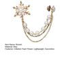 Brooch Pin, Lapel Badge with Double Fixed Safety Pin And Magnetic Buckle, Imitation Pearl Flower Decor Suit Brooch for Suits Coats Dresses