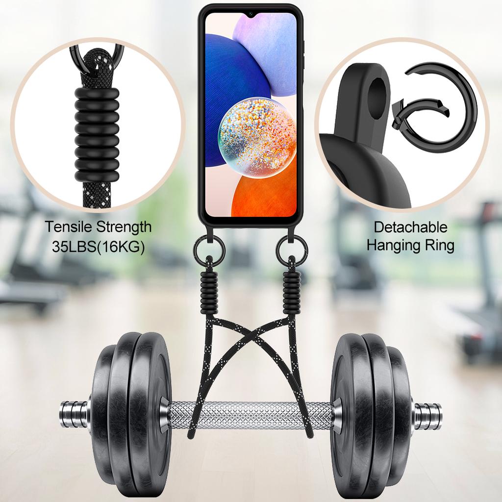 Pro Samsung Galaxy A16 5G/Galaxy A16 4G Pouzdro z tekutého silikonu Kryt na zadní stranu telefonu s držákem na karty a krátkým poutkem