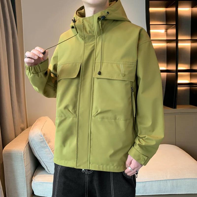 2026 Spring Autumn Men Hooded Jackets Men Casual Coats Man High Street Multi-Pocket Jacket Unisex Outerwear