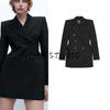 Spring New Women's Clothing Breasted Streamers Padded Shoulder Lapel Long Sleeves Double Breasted Dress Suit 2491797