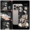 Cartoon Astronaut Pattern Lanyard Case For iPhone 17 Pro Max Funda iPhone 16 15 14 13 Pro Max 11 16E 17E Soft Silicone Cover