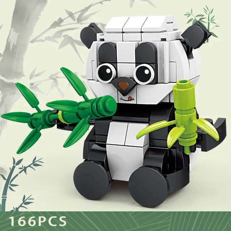 Creative Chinese Panda Building Blocks For Children Educational Animal cognition Construction Toys For Kids Birthday Gift DIY