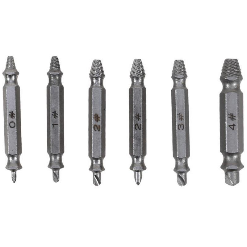 4/6PCS Extractor Double Head Screw Slide Tooth Removal Tool Screwdriver Atch Head Electric Tool Accessory Set