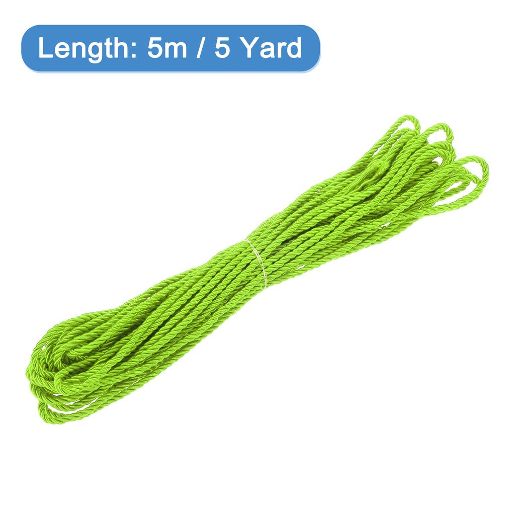 Uxcell Twisted Cord Trim 5 Yard 3mm 3-Ply Twine Braided Rope Shiny Thread String for Craft Gift Bag Curtain Christmas Decor