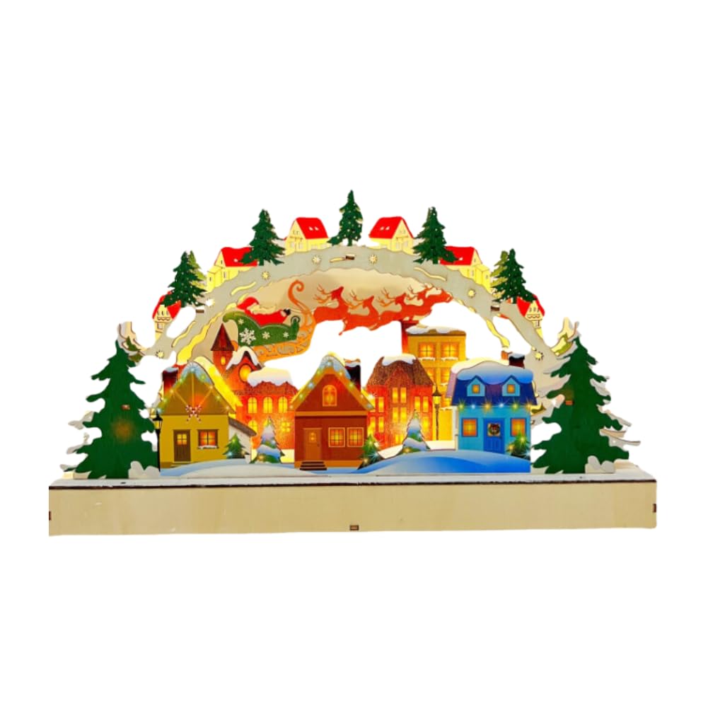 

Wooden Schwippbogen Christmas Ornament, Interior Tree Decoration, Wood Decoration (Flying Santa)