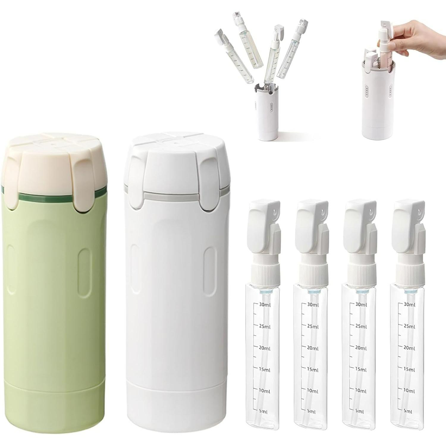New 4-in-1 Leakproof Rotatable Travel Dispenser Set,Leak Proof,Portable Containers for Shampoo Lotion Conditioner Cream for Business Trips Gym Camping Z2