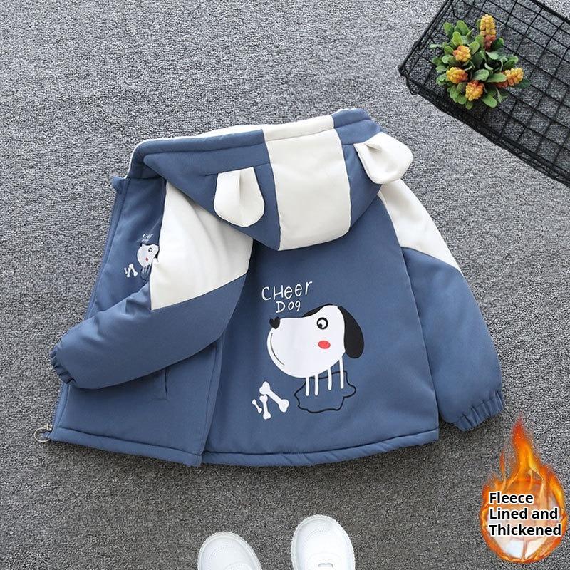 

Зимняя теплая парка для мальчиков с флисовой подкладкой и утолщенная 110cm