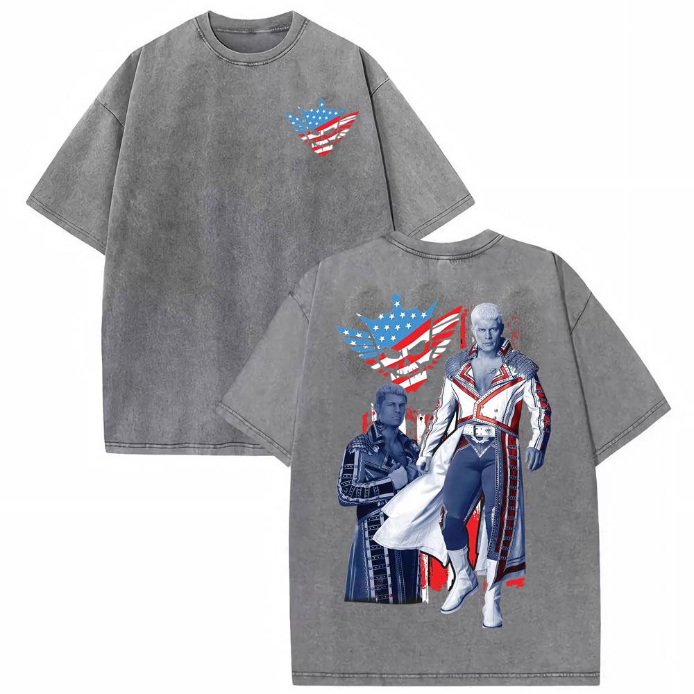 Cody Rhodes American Nightmare Vintage Washed Tee Shirt Unisex Women Casual Cotton Oversized Tshirt Harajuku Short Sleeve T Shirts