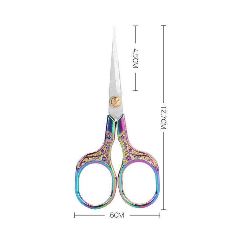 Sharp Golden Small Scissors Pointed Craft Embroidery Scissors Sewing Thread Cutter Sewing Shears Tailor Zig Zag Fabric Scissors
