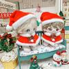 Weihnachtsmütze 10CM Baumwollpuppenkleidung Plüschumhang Plüschspielzeug Kleidung Mädchengeschenk