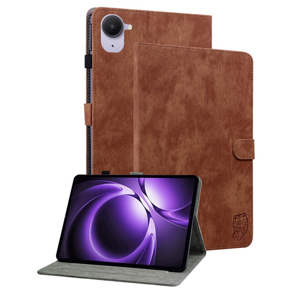 For Xiaomi Redmi K Pad Case Tiger Imprint Anti-Scratch PU Leather Tablet Cover