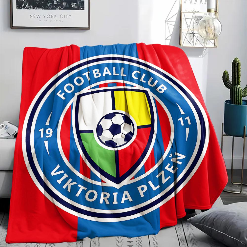 1pz Coperta in Flanella con Stampa FC Viktoria Plzen, Alta qualità per Tutte le Stagioni, Decorazione per la Casa, Calore e Comfort, Perfetta per Regali di Natale