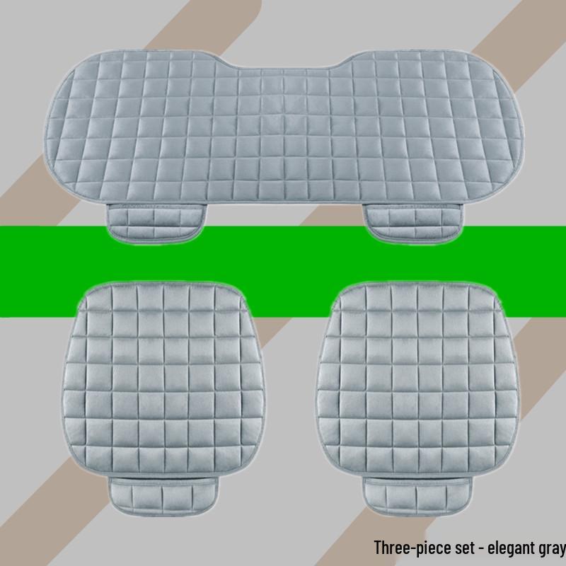 Universal Non-Slip Crystal Velvet Car Seat Cushion with Backrest for All Seasons