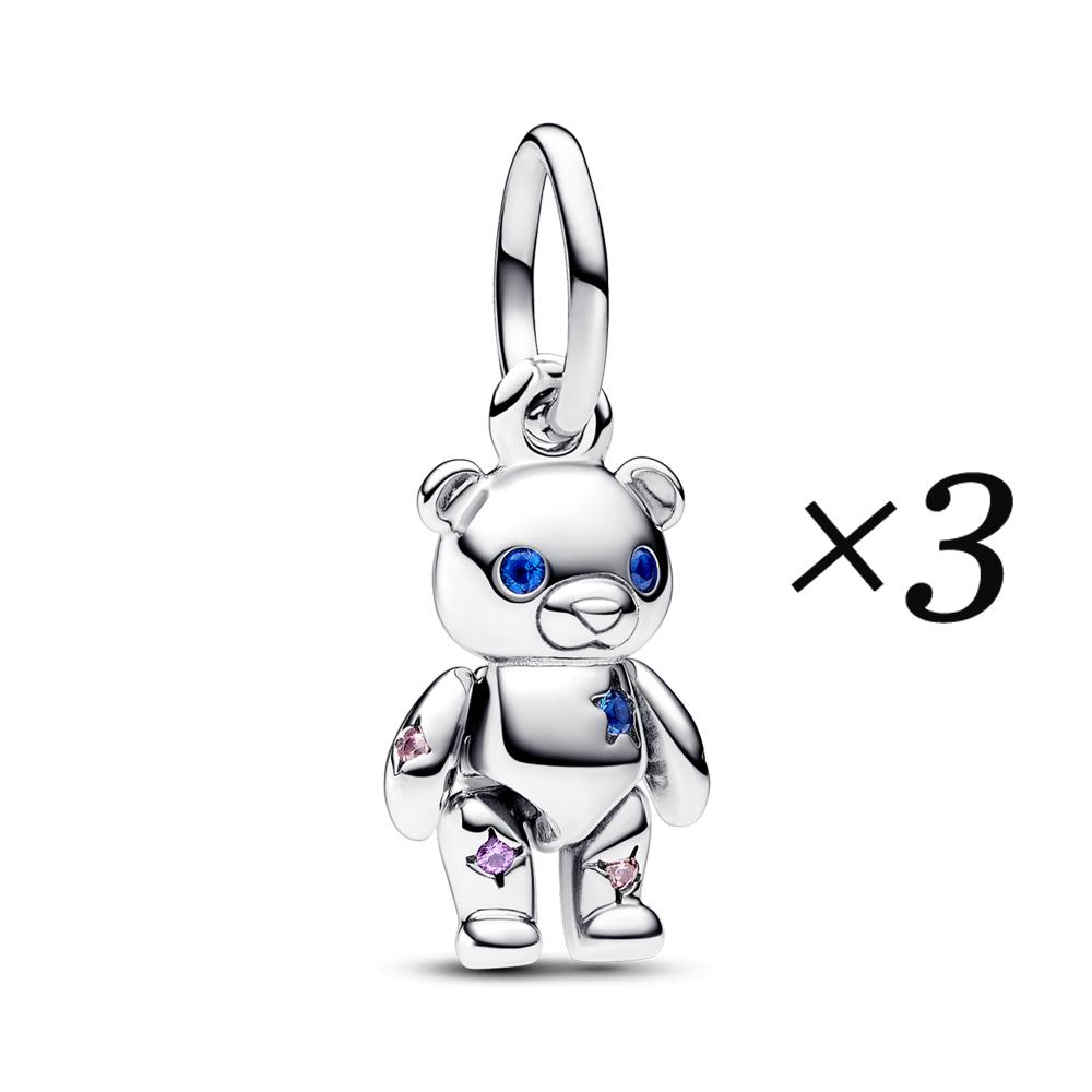 Verplaatsbare Teddybeer Bedel voor Sieraden Maken DIY Kerstcadeau Past Armband Ketting Hanger Kralen Nieuw