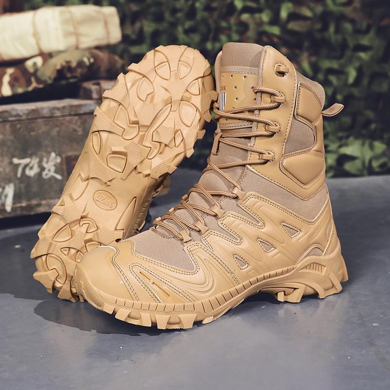 Fashion Men High-top Boots Outdoor Desert Training Shoes New Tactical Boot Fashion Casual Sport Boots for Men Non-slip Hiking Boot Botas