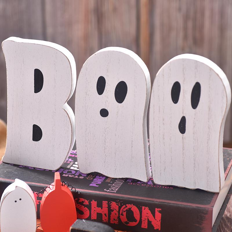 Halloween Decorations, BOO, Ghost Ornaments, Wooden, Halloween Tray Decorations, Ghost Festival Decorations, Holiday Decorations