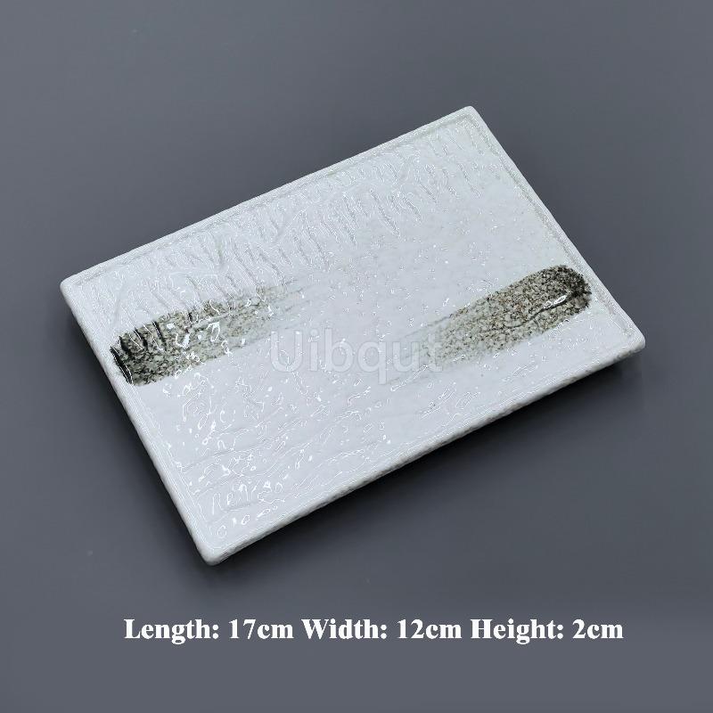 Japanese Creative Rectangular Flat blue Sushi plate Ceramic Cake Dessert Sashimi Plate BBQ Skewer Display tray Dinner Dish Sets