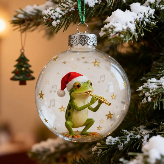 2026 Christmas Ball Ornament Set Handcrafted 3D Frog Ornament Different Frogs Theme Holiday Decorations