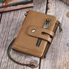 Men's Genuine Leather RFID Anti-theft Wallet with Money Clip and Multi-card Slots