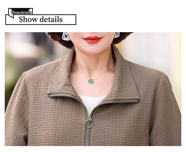 2025 Autumn Style Turn-Down Collar Jacket for Middle-Aged Women